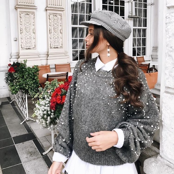 🍬HP🍬Zara cropped pearl sweater - Picture 2 of 13